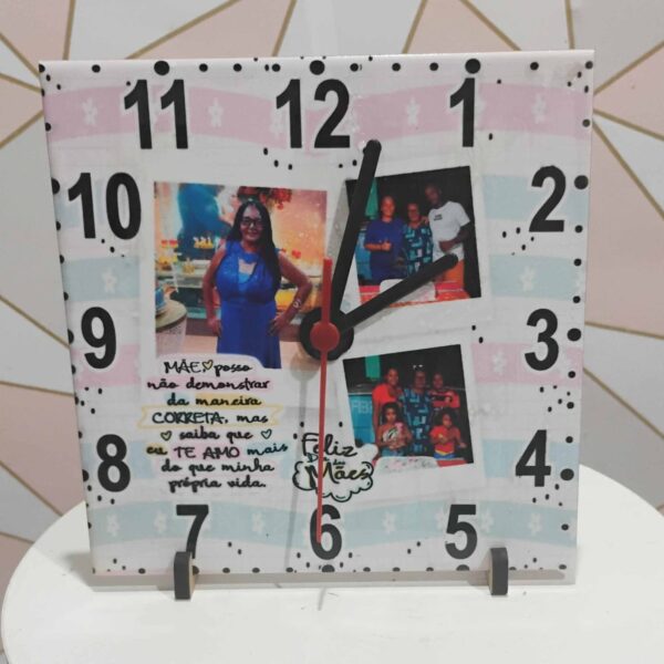 Relógio Personalizado 20x20 cm – Decoração Criativa e Exclusiva